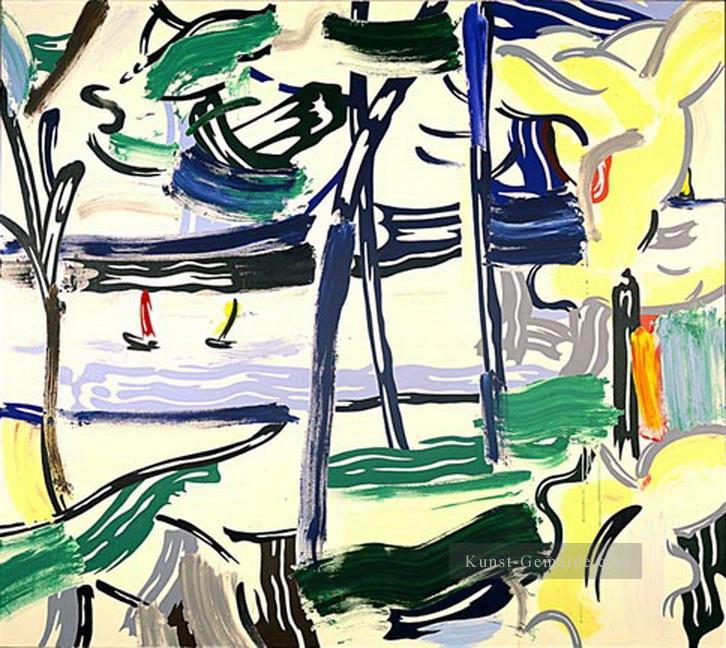 Segelboote durch die Bäume 1984 Roy Lichtenstein Ölgemälde